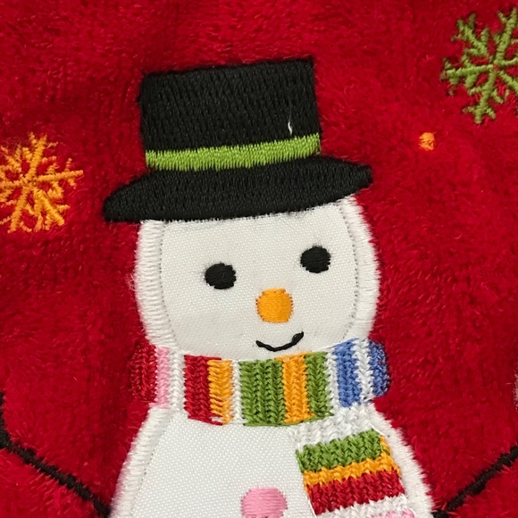 Christmas Fingertip Towels Snowman Embroidered Set Of 3 NWT Holiday Towels - Picture 2 of 16